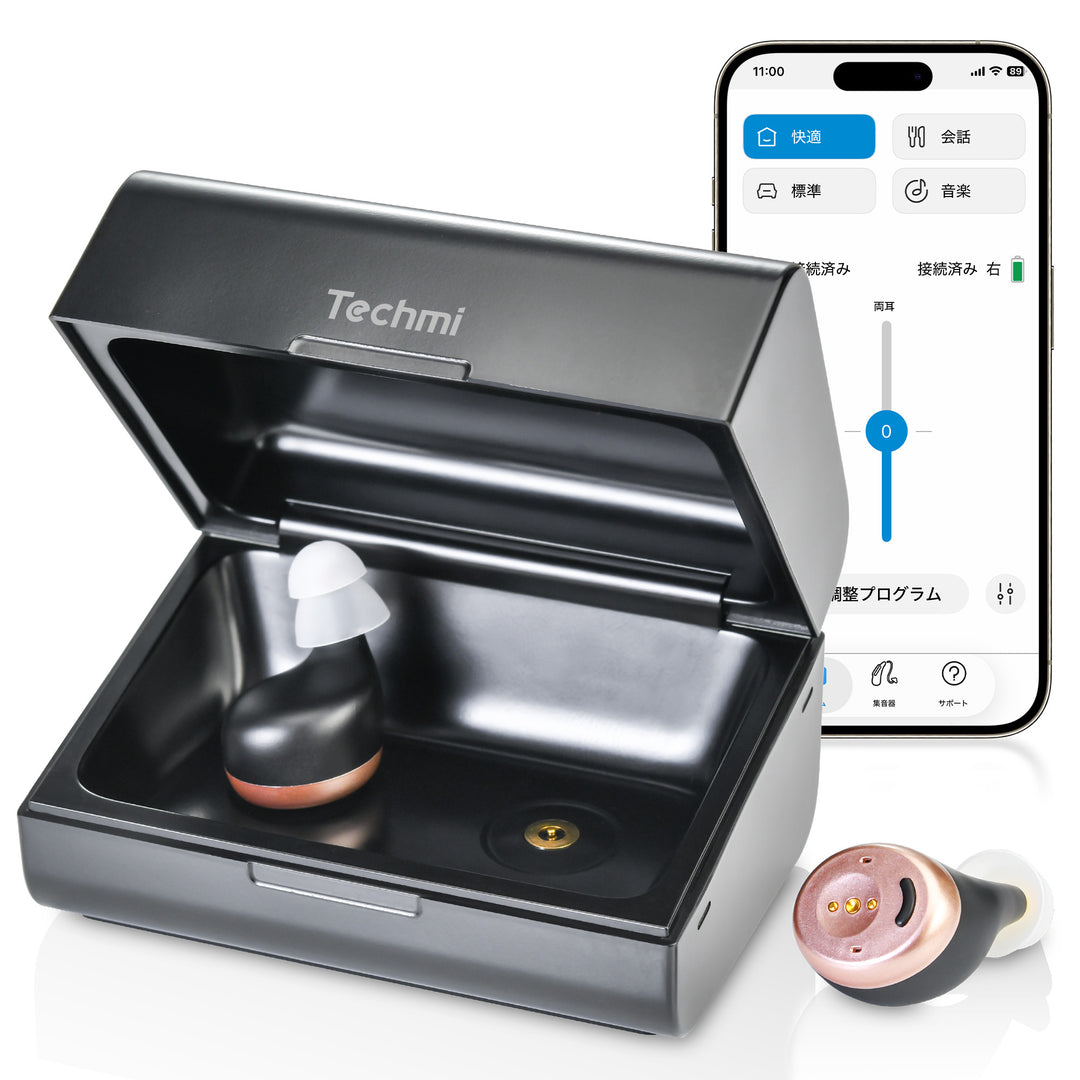 Techmi Match — 43dB強力音声増幅＆Bluetooth 5.3搭載 ハイエンドスマート入耳式集音器