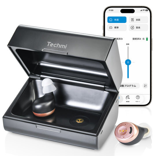 Techmi Match — 43dB強力音声増幅＆Bluetooth 5.3搭載 ハイエンドスマート入耳式集音器